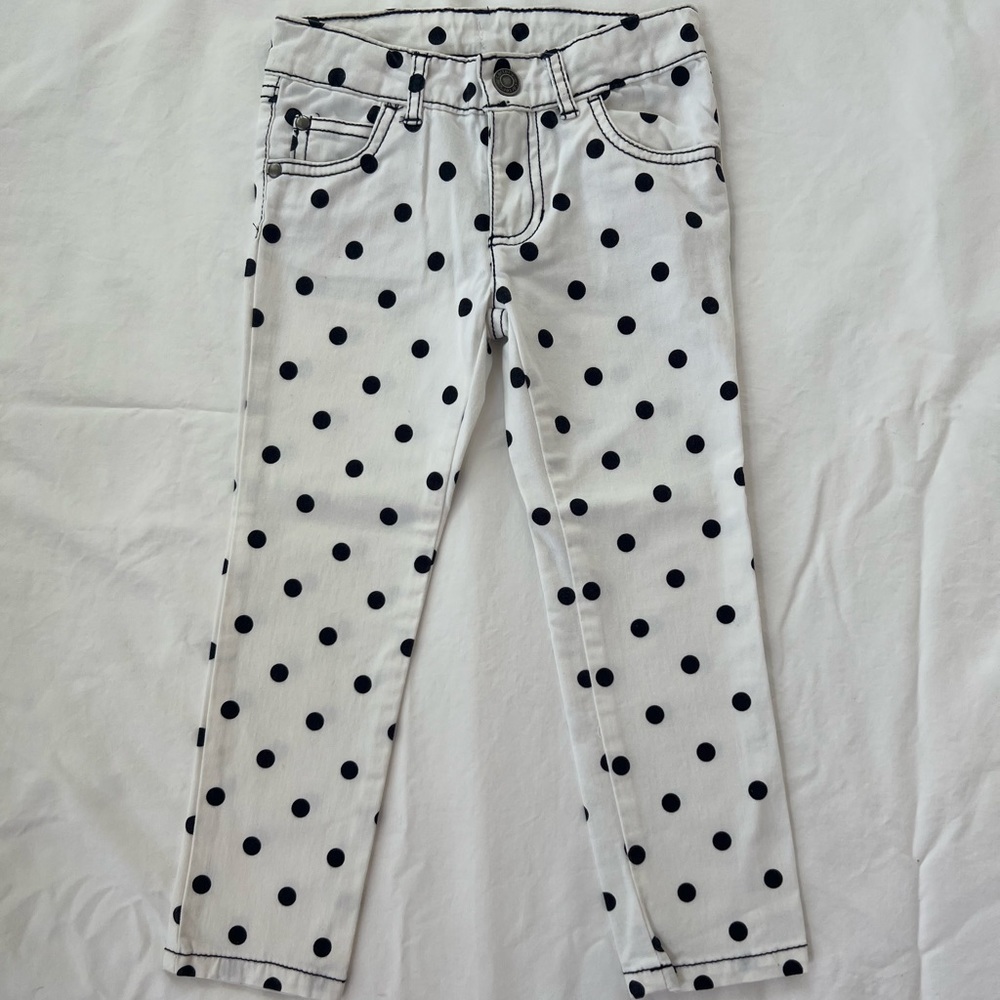 White pants w/black pock-a-dots